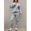imageAleumdr Women 2 Piece Outfits Sweatsuit Oversized Half Zip Pullover Long Sleeve Sweatshirt Jogger Pants Set with PocketsLighter Weight Gray