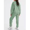 imageAleumdr Women 2 Piece Outfits Sweatsuit Oversized Half Zip Pullover Long Sleeve Sweatshirt Jogger Pants Set with PocketsLighter Weight Green