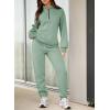 imageAleumdr Women 2 Piece Outfits Sweatsuit Oversized Half Zip Pullover Long Sleeve Sweatshirt Jogger Pants Set with PocketsLighter Weight Green