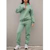 imageAleumdr Women 2 Piece Outfits Sweatsuit Oversized Half Zip Pullover Long Sleeve Sweatshirt Jogger Pants Set with PocketsLighter Weight Green