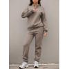 imageAleumdr Women 2 Piece Outfits Sweatsuit Oversized Half Zip Pullover Long Sleeve Sweatshirt Jogger Pants Set with PocketsSimply Taupe