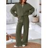 imageAleumdr Womens 2 Piece Outfits Oversized Fleece Sweatsuit Zip Up Long Sleeve Sweatshirt with Wide Leg SweatpantsMoss Green