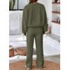 imageAleumdr Womens 2 Piece Outfits Oversized Fleece Sweatsuit Zip Up Long Sleeve Sweatshirt with Wide Leg SweatpantsMoss Green