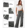 imageAleumdr Womens Cargo Sweatpants Fleece High Waisted Wide Leg Pants Athletic Casual Baggy Sweat Pants with PocketsDark Grey