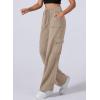 imageAleumdr Womens Cargo Sweatpants Fleece High Waisted Wide Leg Pants Athletic Casual Baggy Sweat Pants with PocketsKhaki