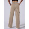 imageAleumdr Womens Cargo Sweatpants Fleece High Waisted Wide Leg Pants Athletic Casual Baggy Sweat Pants with PocketsKhaki