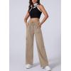 imageAleumdr Womens Cargo Sweatpants Fleece High Waisted Wide Leg Pants Athletic Casual Baggy Sweat Pants with PocketsKhaki