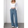 imageAleumdr Womens Ribbed Wide Leg Lounge Pants with Pockets Casual Relaxed Comfy Loose Soft Knit Pajama Pants with DrawstringAshleigh Blue