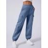 imageAleumdr Womens Sweatpants Cargo Joggers Baggy Sweat Fall Pants Athletic Cotton Fleece Lined Casual Pants with PocketsA6 Blue
