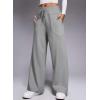imageAleumdr Womens Wide Leg Lounge Pants with Pocket Yoga Sweatpants High Waisted Baggy Athletic Palazzo Flowy PantsA2 Light Grey