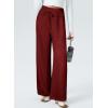 imageAleumdr Womens Wide Leg Lounge Pants with Pocket Yoga Sweatpants High Waisted Baggy Athletic Palazzo Flowy PantsA5 Wine Red