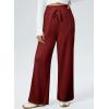 imageAleumdr Womens Wide Leg Lounge Pants with Pocket Yoga Sweatpants High Waisted Baggy Athletic Palazzo Flowy PantsA5 Wine Red