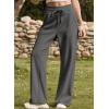 imageAleumdr Womens Wide Leg Lounge Pants with Pocket Yoga Sweatpants High Waisted Baggy Athletic Palazzo Flowy PantsA7 Dark Grey