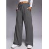 imageAleumdr Womens Wide Leg Lounge Pants with Pocket Yoga Sweatpants High Waisted Baggy Athletic Palazzo Flowy PantsA7 Dark Grey