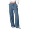 imageAleumdr Womens Ribbed Wide Leg Lounge Pants with Pockets Casual Relaxed Comfy Loose Soft Knit Pajama Pants with DrawstringAshleigh Blue