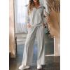 imageAleumdr Two Piece Outfits Half Zip Sweatshirt Sweatsuit Lounge Sets for Women Matching Set Wide Leg Sweatpant TracksuitLighter Weight Gray