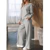 imageAleumdr Two Piece Outfits Half Zip Sweatshirt Sweatsuit Lounge Sets for Women Matching Set Wide Leg Sweatpant TracksuitLighter Weight Gray