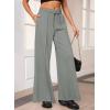 imageAleumdr Womens High Waisted Drawstring Waist Wide Leg Sweatpants with Pockets Casual Loose Yoga PantsGray Dark