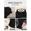 imageAleumdr Womens Tankini Swimsuits Athletic Two Piece Tummy Control Bathing Suits Modest Tank Tops with Print BottomsBlack