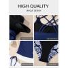 imageAleumdr Womens Tankini Swimsuits Athletic Two Piece Tummy Control Bathing Suits Modest Tank Tops with Print BottomsNavy Blue