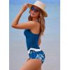 imageAleumdr Womens Tankini Swimsuits Athletic Two Piece Tummy Control Bathing Suits Modest Tank Tops with Print BottomsPrussian Blue