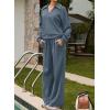 imageAleumdr Womens 2 Piece Outfits Fall Lounge Set Sweatsuit Long Sleeve Tops Wide Leg Pants with Pockets Travel OutfitAshleigh Blue