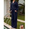 imageAleumdr Womens 2 Piece Outfits Fall Lounge Set Sweatsuit Long Sleeve Tops Wide Leg Pants with Pockets Travel OutfitNavy Blue