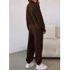imageAleumdr Womens 2 Piece Outfits Fall Sweatsuit Set Zip Up Jacket Sweatshirt with Joggers Pants Matching Sets Tracksuit 2025A4 Brown