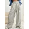 imageAleumdr Wide Leg Sweatpants for Women 2025 Trendy Fashion High Waisted Drawstring Loose Long Pants with PocketsGray