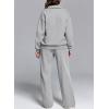 imageAleumdr Womens 2 Piece Outfits Fleece Sweatsuit Lounge Set Snap Button Long Sleeve Sweatshirt with Wide Leg SweatpantsA2 Gray