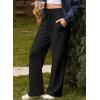 imageAleumdr Womens High Waisted Drawstring Waist Wide Leg Sweatpants with Pockets Casual Loose Yoga PantsA1 Black