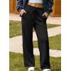imageAleumdr Womens High Waisted Drawstring Waist Wide Leg Sweatpants with Pockets Casual Loose Yoga PantsA1 Black