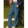 imageAleumdr Womens High Waisted Drawstring Waist Wide Leg Sweatpants with Pockets Casual Loose Yoga PantsA9 Real Teal