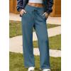 imageAleumdr Womens High Waisted Drawstring Waist Wide Leg Sweatpants with Pockets Casual Loose Yoga PantsA9 Real Teal