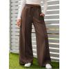imageAleumdr Womens High Waisted Drawstring Waist Wide Leg Sweatpants with Pockets Casual Loose Yoga PantsLighter Weight Coffee