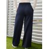 imageAleumdr Womens High Waisted Drawstring Waist Wide Leg Sweatpants with Pockets Casual Loose Yoga PantsLighter Weight Navy Blue