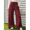 imageAleumdr Womens High Waisted Drawstring Waist Wide Leg Sweatpants with Pockets Casual Loose Yoga PantsLighter Weight Red