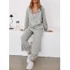 imageAleumdr Womens 2 Piece Outfits Tracksuit Zip Up Long Sleeve Sweatshirt and Joggers Pants Matching Sets with PocketsA2 Gray