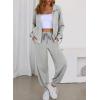 imageAleumdr Womens 2 Piece Outfits Tracksuit Zip Up Long Sleeve Sweatshirt and Joggers Pants Matching Sets with PocketsA2 Gray