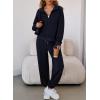 imageAleumdr Womens 2 Piece Outfits Tracksuit Zip Up Long Sleeve Sweatshirt and Joggers Pants Matching Sets with PocketsA3 Navy Blue