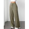 imageAleumdr Womens Ribbed Wide Leg Lounge Pants with Pockets Casual Relaxed Comfy Loose Soft Knit Pajama Pants with DrawstringGreen