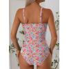 imageAleumdr Womens Tummy Control One Piece Swimsuit V Neck High Cut Bathing Suit Cutout Tie Knot Slimming SwimwearFloral Pink