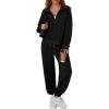 imageAleumdr Womens 2 Piece Outfits Tracksuit Zip Up Long Sleeve Sweatshirt and Joggers Pants Matching Sets with PocketsA1 Black