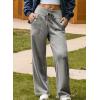 imageAleumdr Lounge Pants for Women Wide Leg Sweatpants High Waisted Baggy Yoga Palazzo Flowy Pants with PocketA2 Light Grey