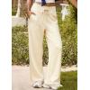 imageAleumdr Lounge Pants for Women Wide Leg Sweatpants High Waisted Baggy Yoga Palazzo Flowy Pants with PocketA6 Beige