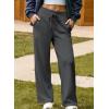 imageAleumdr Lounge Pants for Women Wide Leg Sweatpants High Waisted Baggy Yoga Palazzo Flowy Pants with PocketA7 Dark Grey