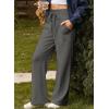 imageAleumdr Lounge Pants for Women Wide Leg Sweatpants High Waisted Baggy Yoga Palazzo Flowy Pants with PocketA7 Dark Grey