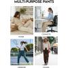 imageAleumdr Lounge Pants for Women Wide Leg Sweatpants High Waisted Baggy Yoga Palazzo Flowy Pants with PocketA8 White