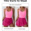 imageAleumdr One Piece Swimdress Swimsuit for Women Tummy Control with Mesh Skirt Tie Knot Swim Dresses Bathing SuitHot Pink