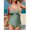 imageAleumdr Tankini Swimsuits for Women 2 Piece Tummy Control Bathing Suit V Neck Tankini Top with High Waisted BottomGreen